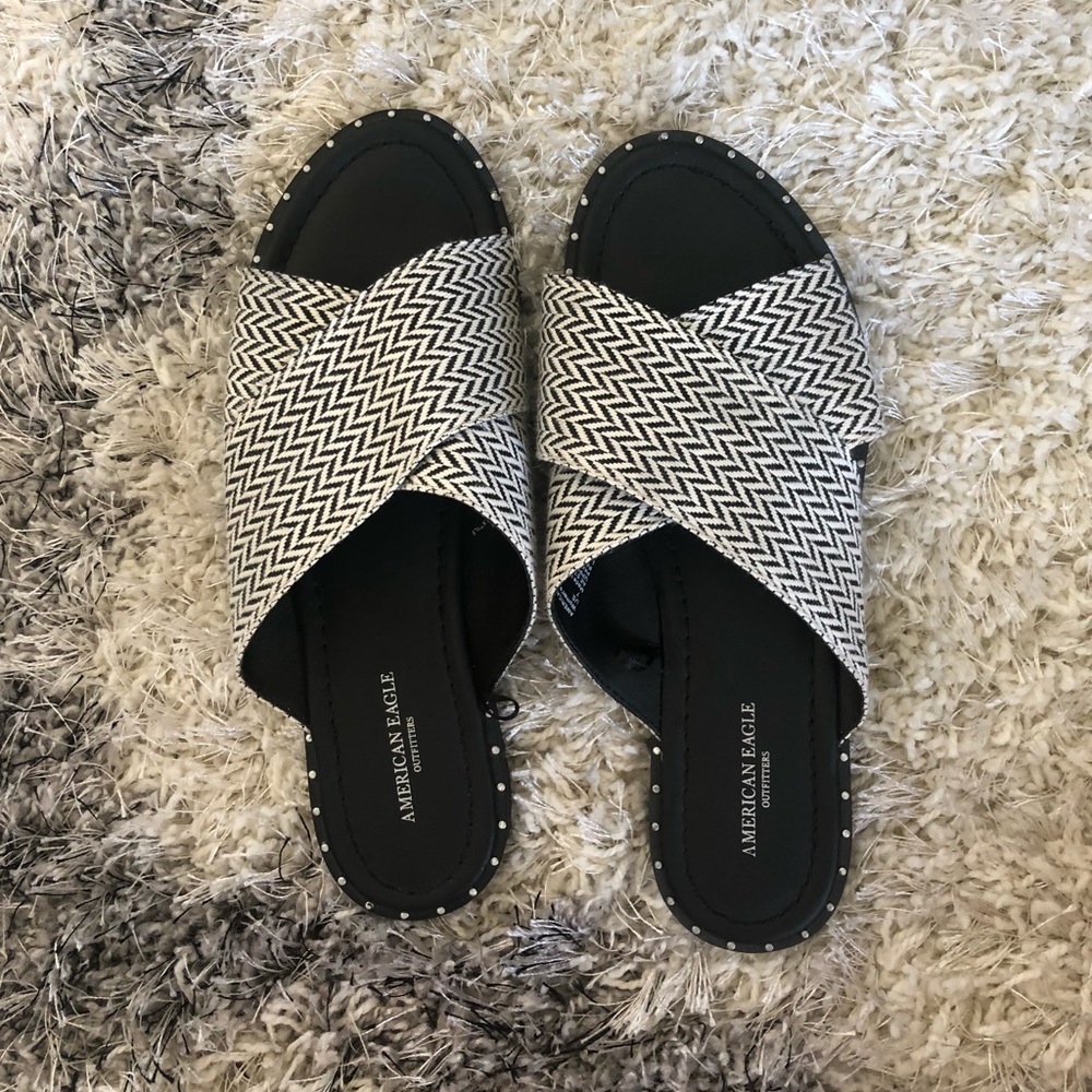 American Eagle cross strap slide Sandal